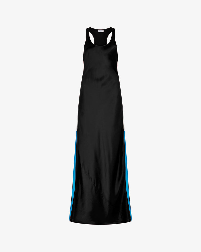 Satin Racer Tank Dress - Black picture #2