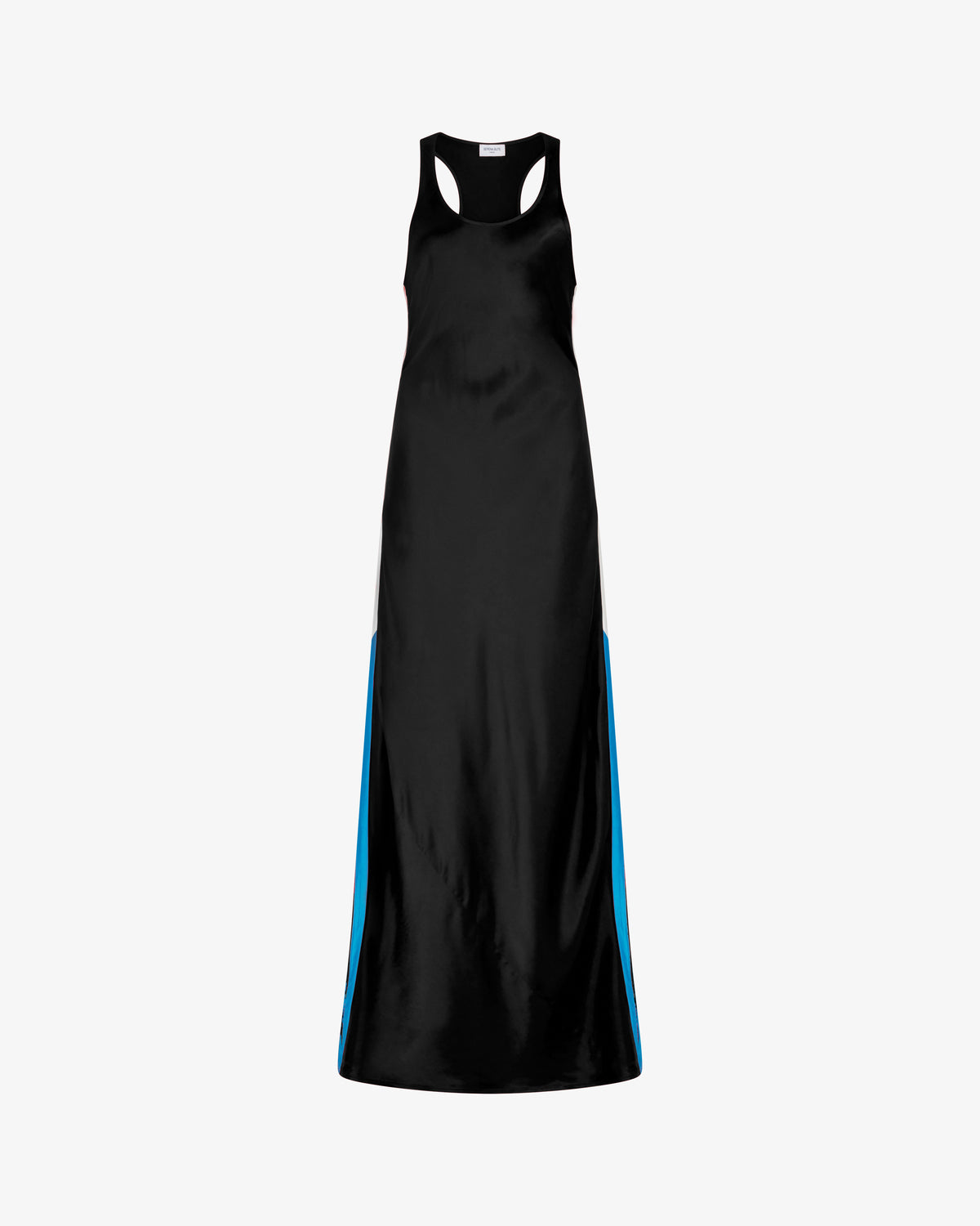 Satin Racer Tank Dress - Black