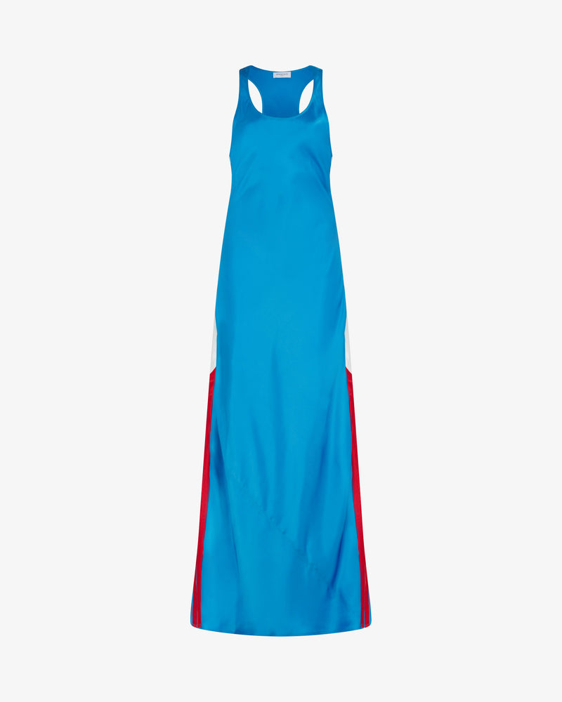 Satin Racer Tank Dress - Retro Blue picture #2