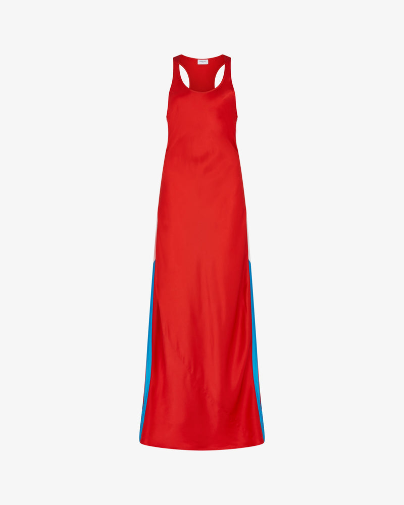 Satin Racer Tank Dress - Retro Red picture #2