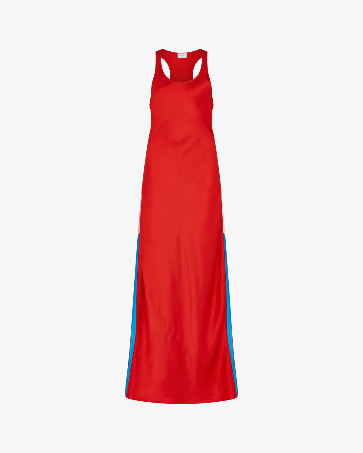 Satin Racer Tank Dress - Retro Red