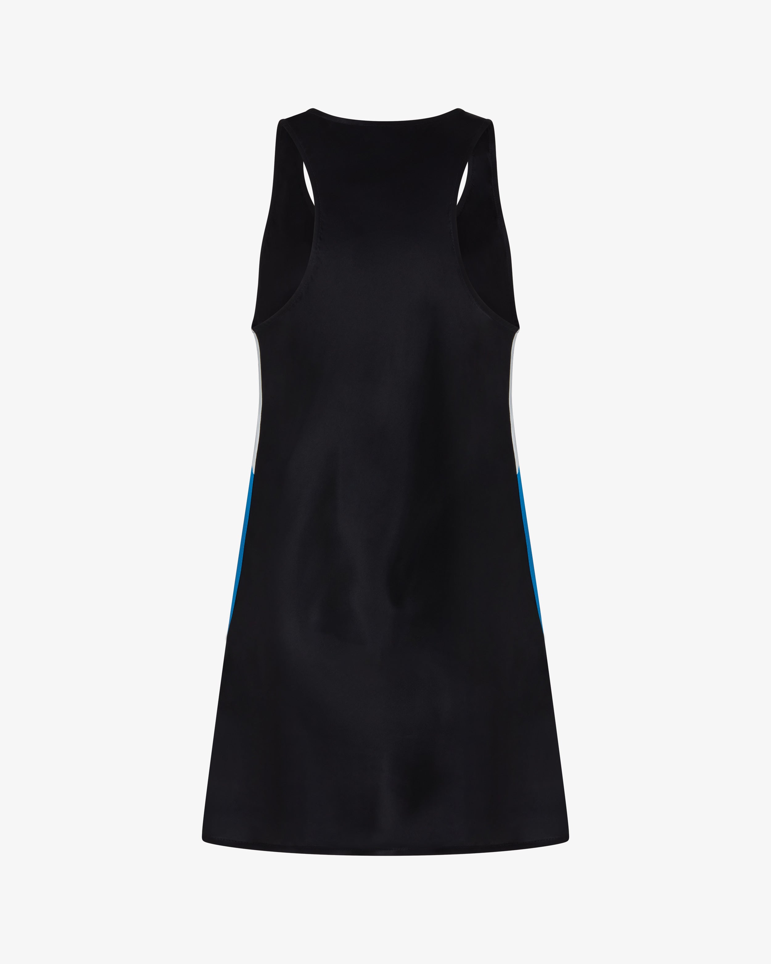 Satin Racer Mini Tank Dress - Black