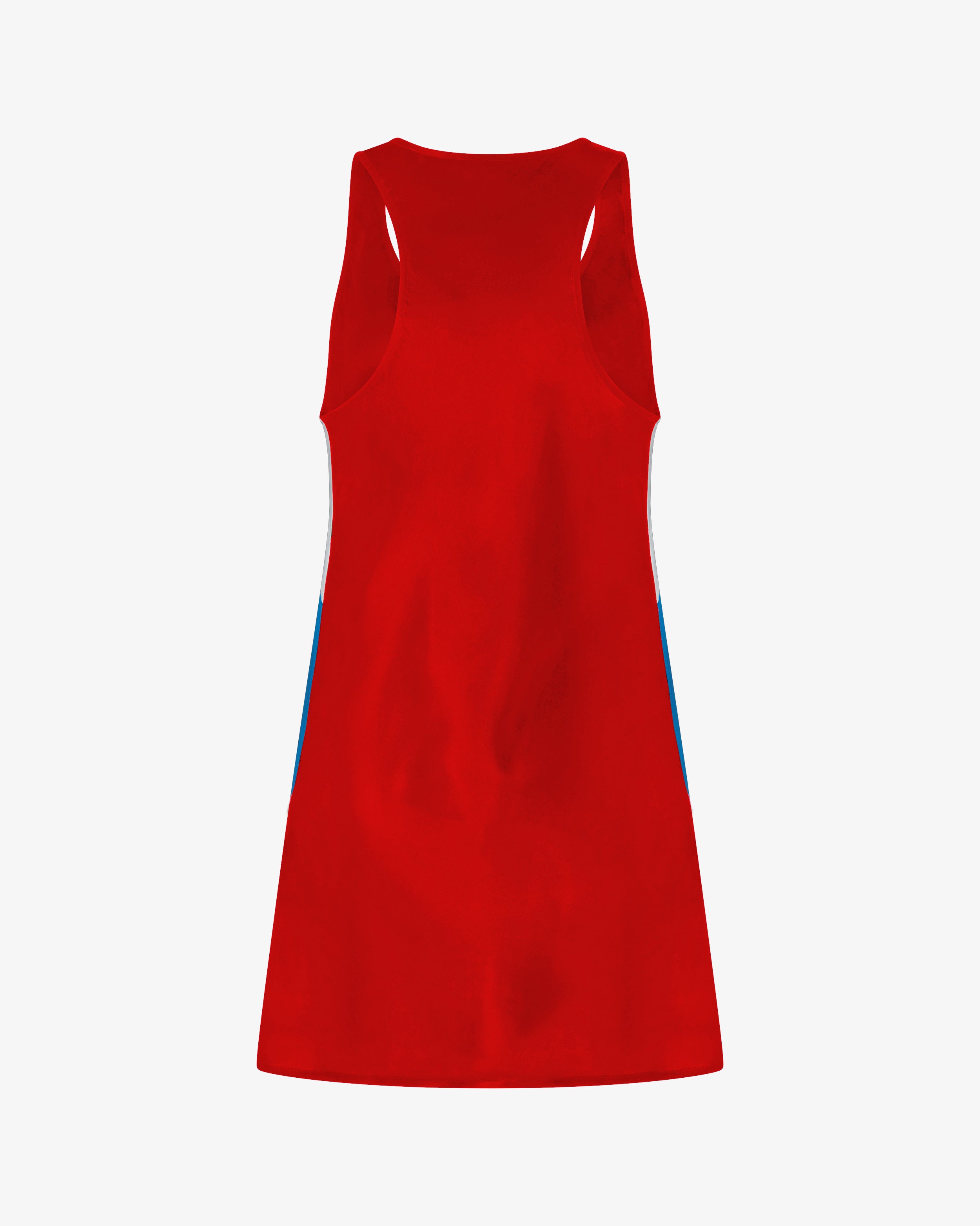 Satin Racer Mini Tank Dress - Retro Red