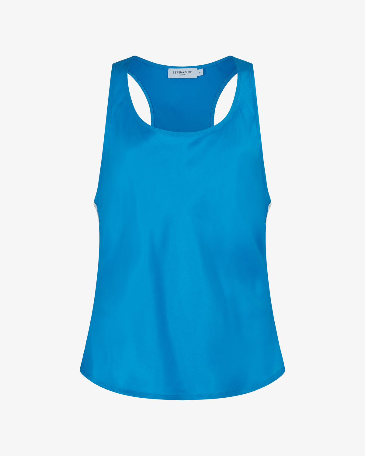 Satin Racer Tank Vest - Retro Blue