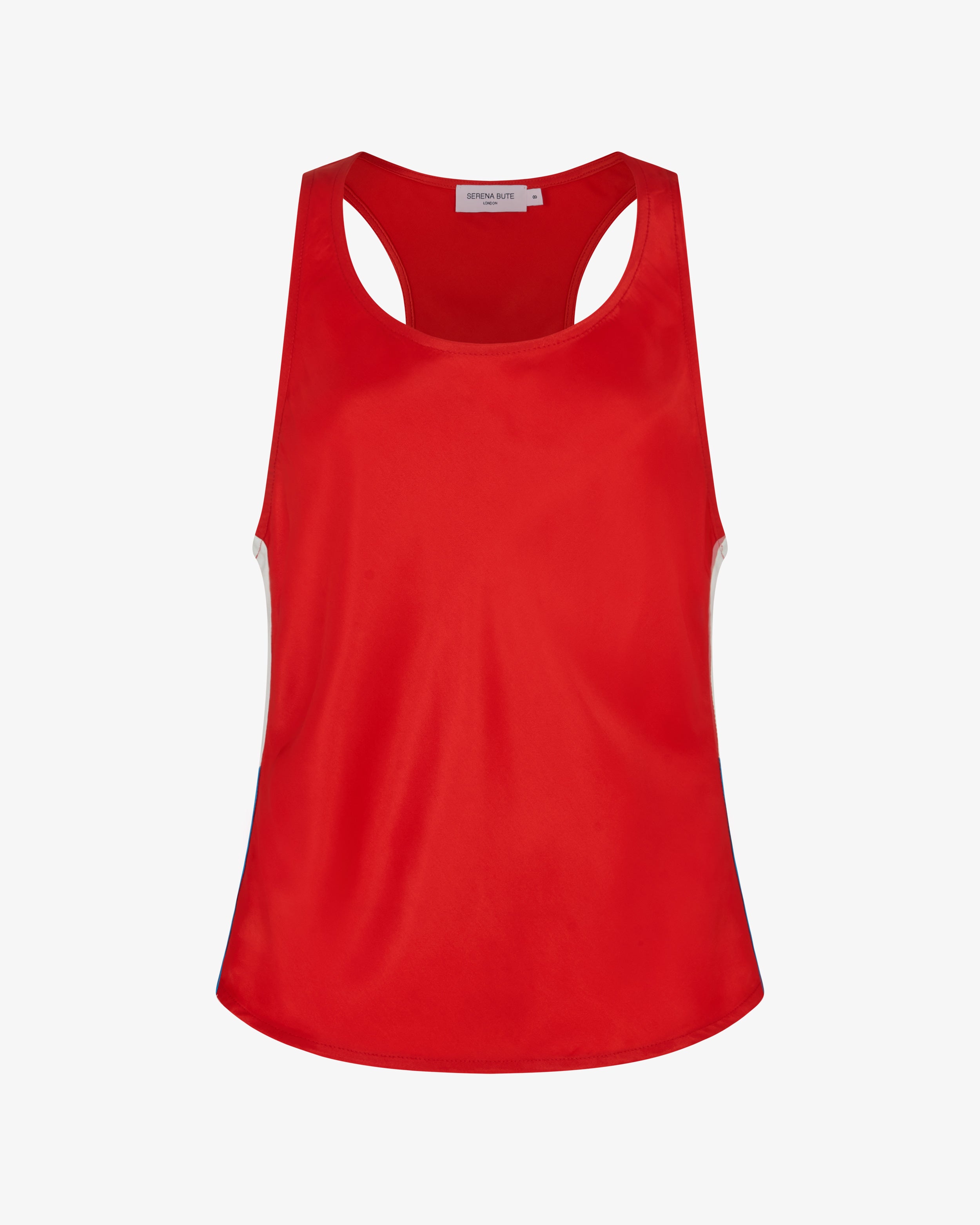 Satin Racer Tank Vest - Retro Red