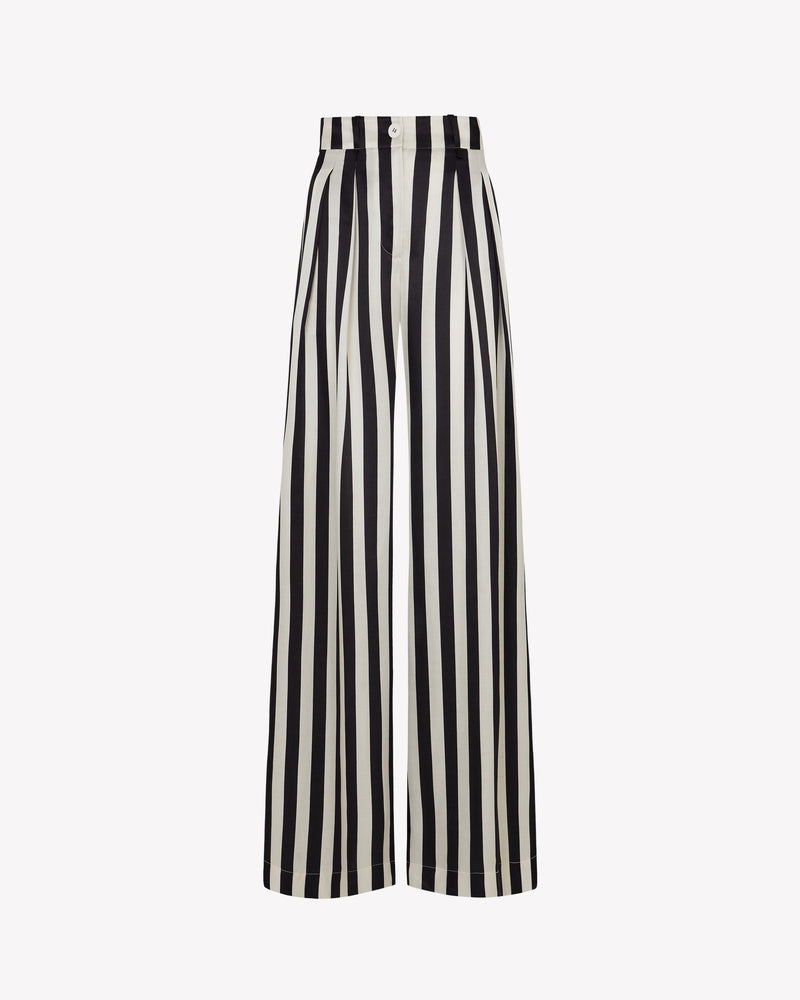 Relaxed Wide Leg Trouser - Black/Pearl Stripe picture #2