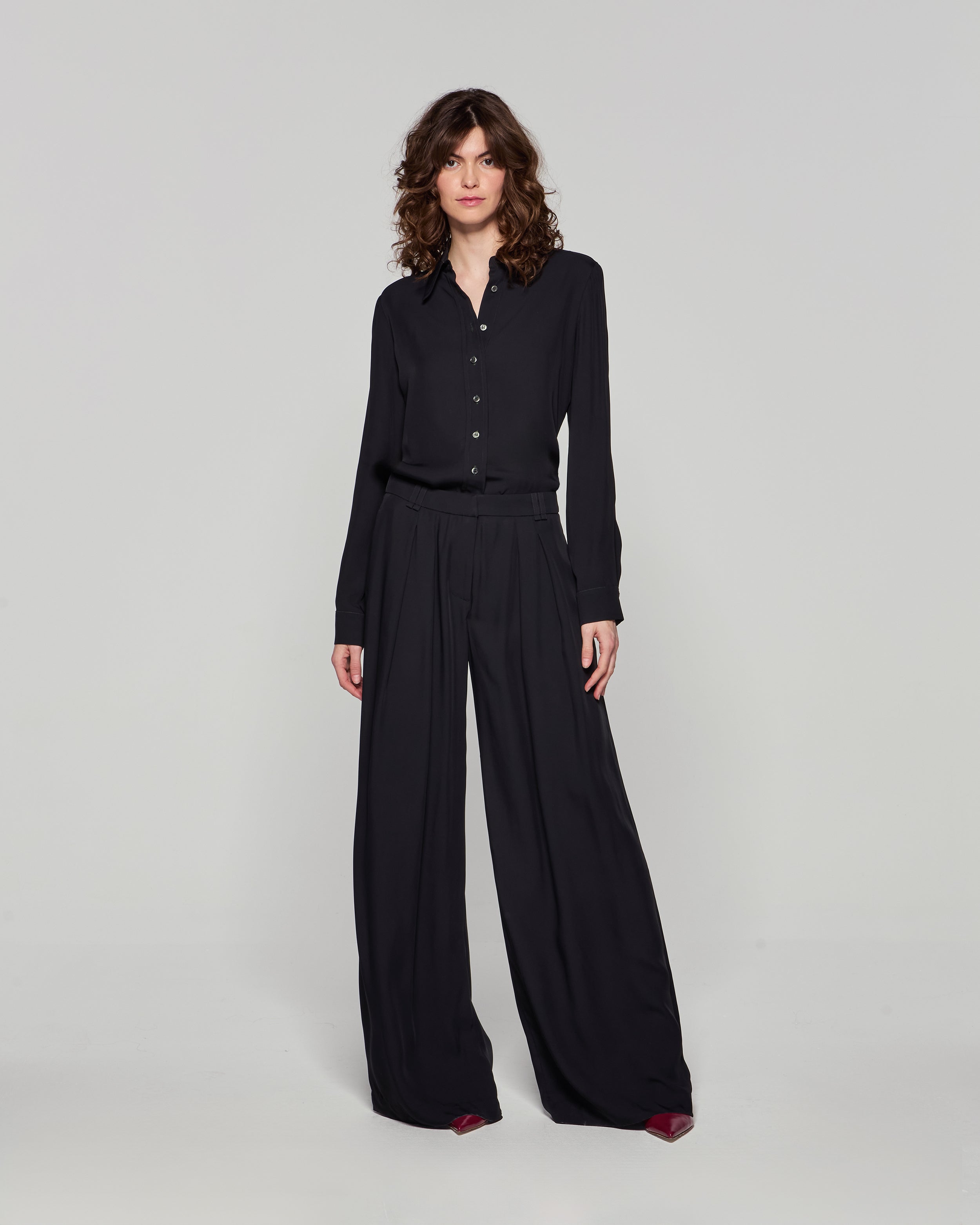 Relaxed Wide Leg Trouser - Black