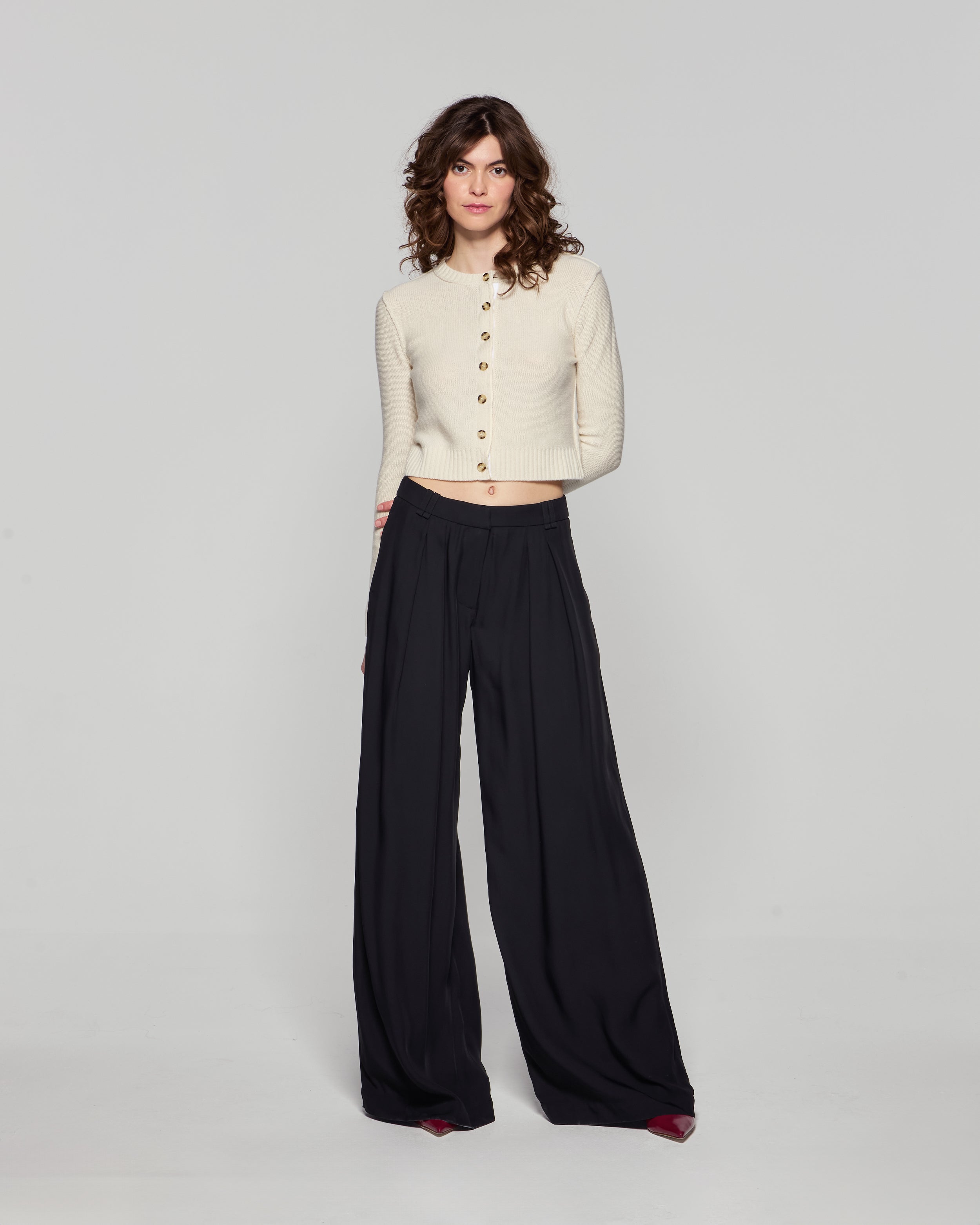 Relaxed Wide Leg Trouser - Black