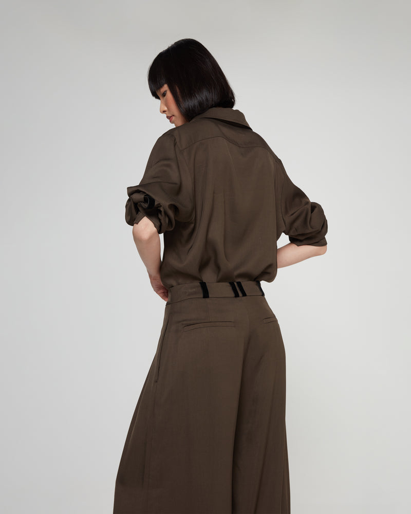 Relaxed Wide Leg Trouser - Brown picture #4