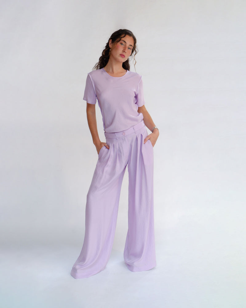 Relaxed Wide Leg Trouser - Heather Lilac picture #2