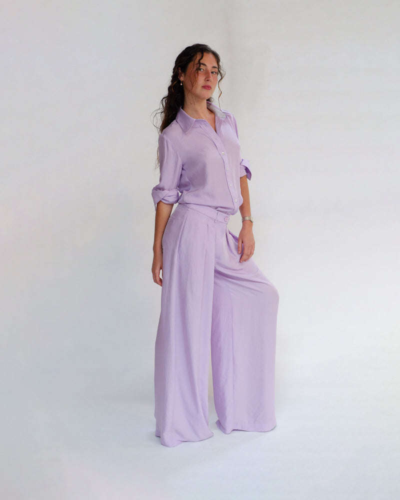 Relaxed Wide Leg Trouser - Heather Lilac picture #3