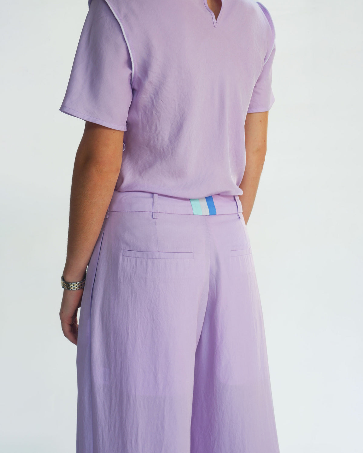 Relaxed Wide Leg Trouser - Heather Lilac SERENA BUTE