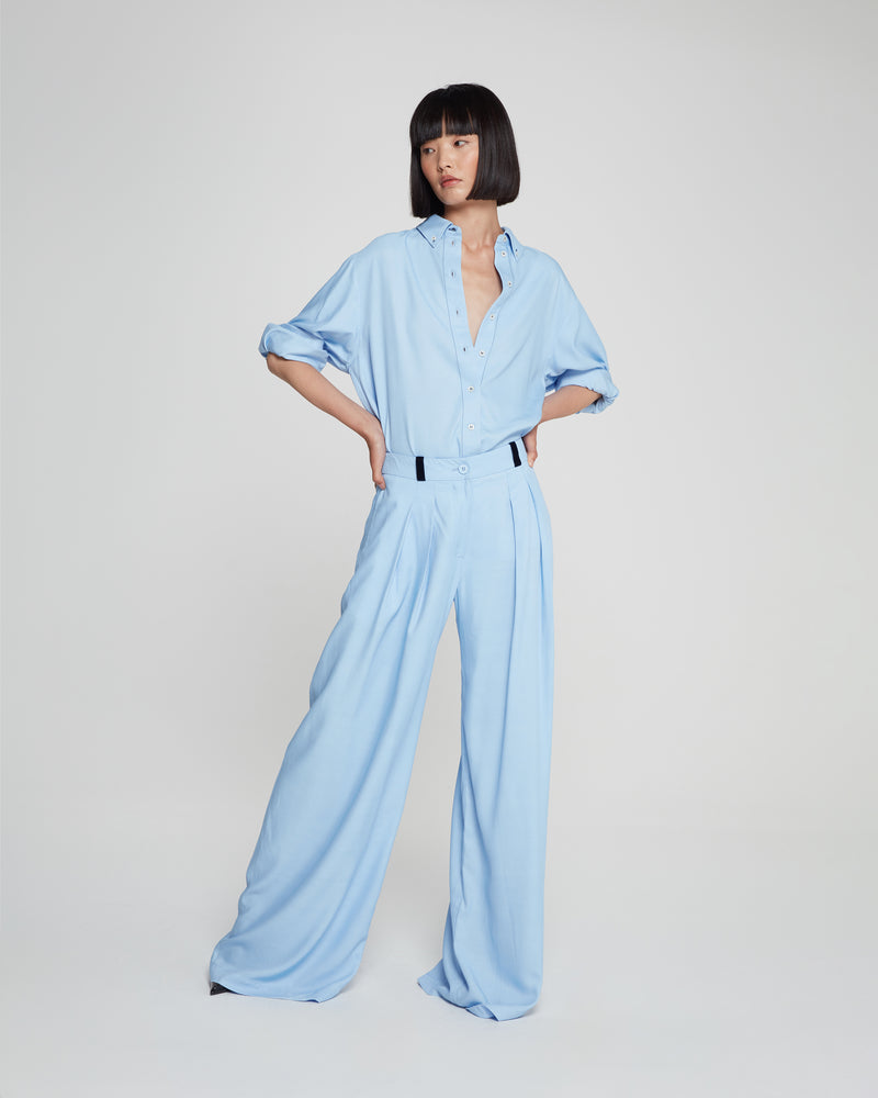 Relaxed Wide Leg Trouser - Sky Blue picture #1