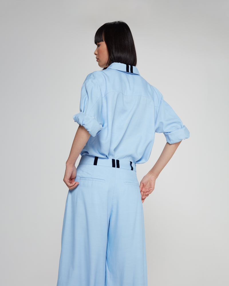 Relaxed Wide Leg Trouser - Sky Blue picture #4