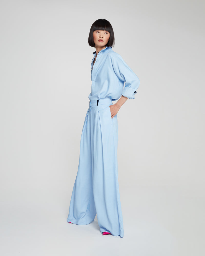 Relaxed Wide Leg Trouser - Sky Blue picture #3