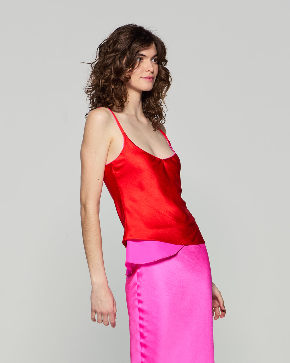 Reversible Cami Top - Bright Pink/Red