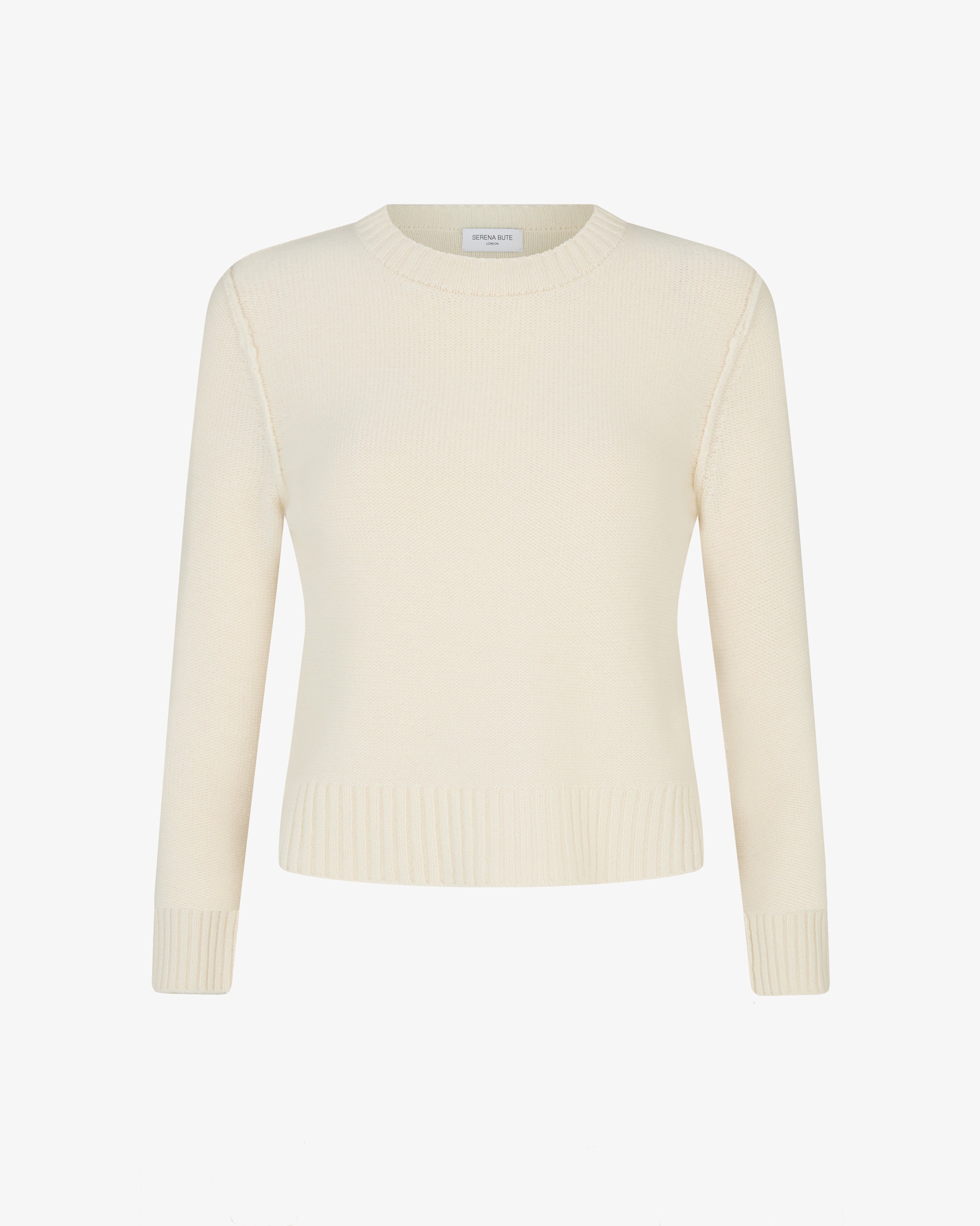 Serena Bute London Round Neck Jumper Cream for Women Ladies SERENA BUTE