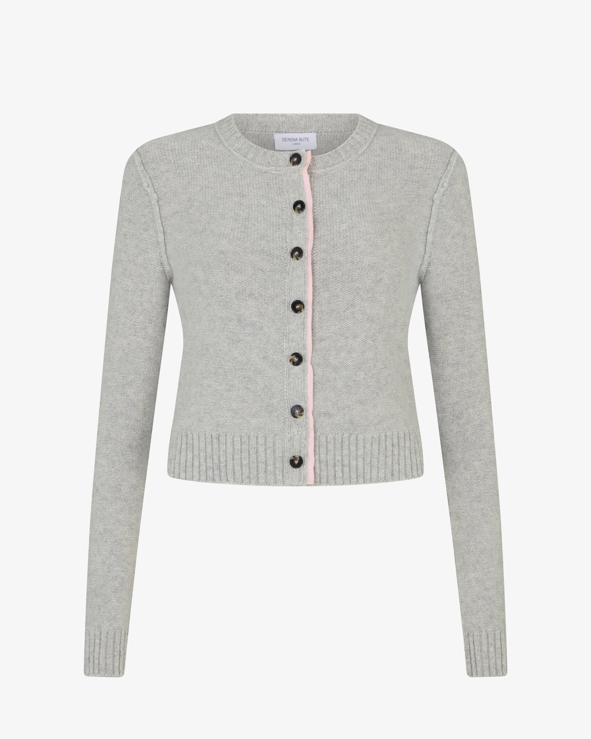 Round Neck Cardigan - Light Grey