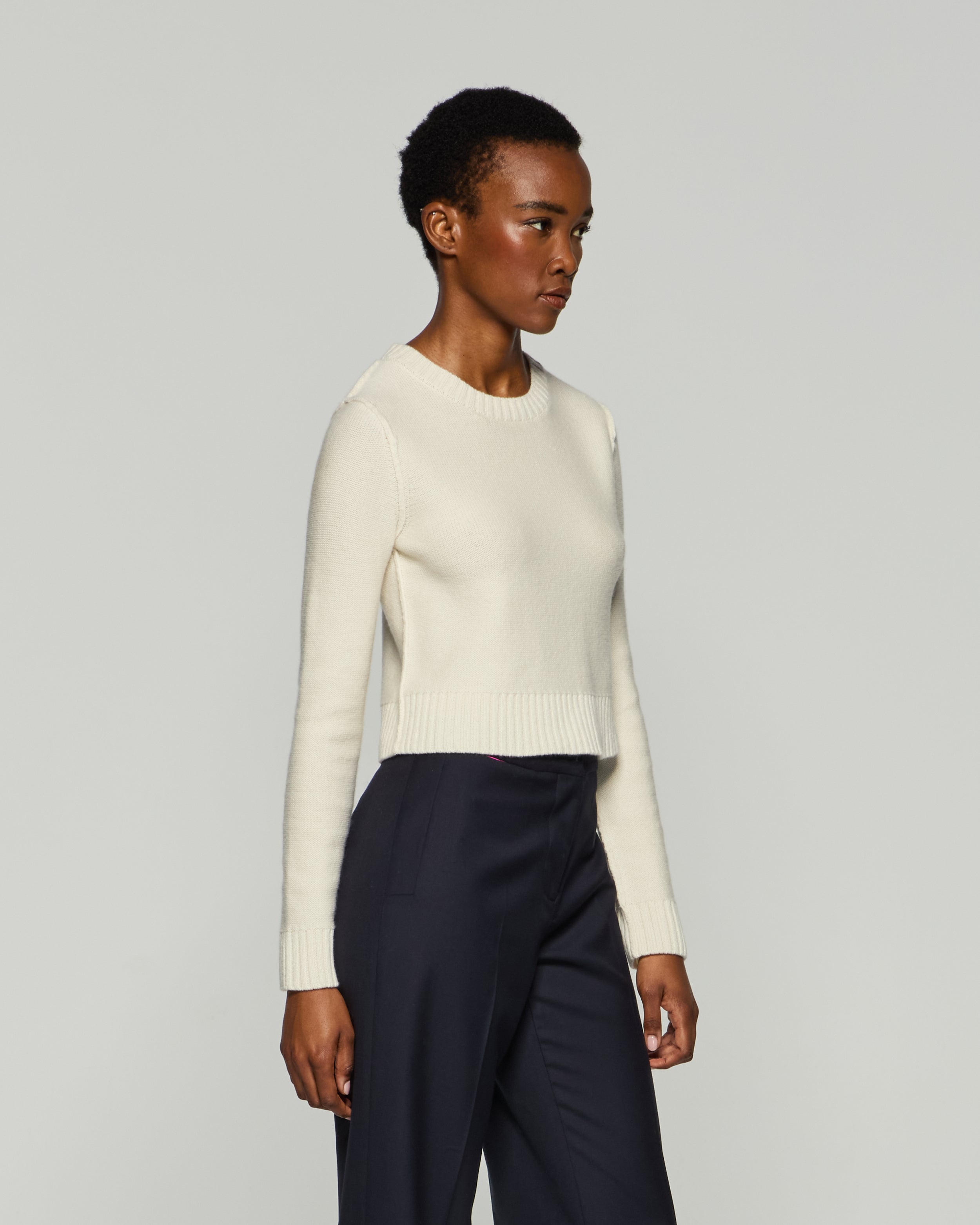 Round Neck Jumper - Cream