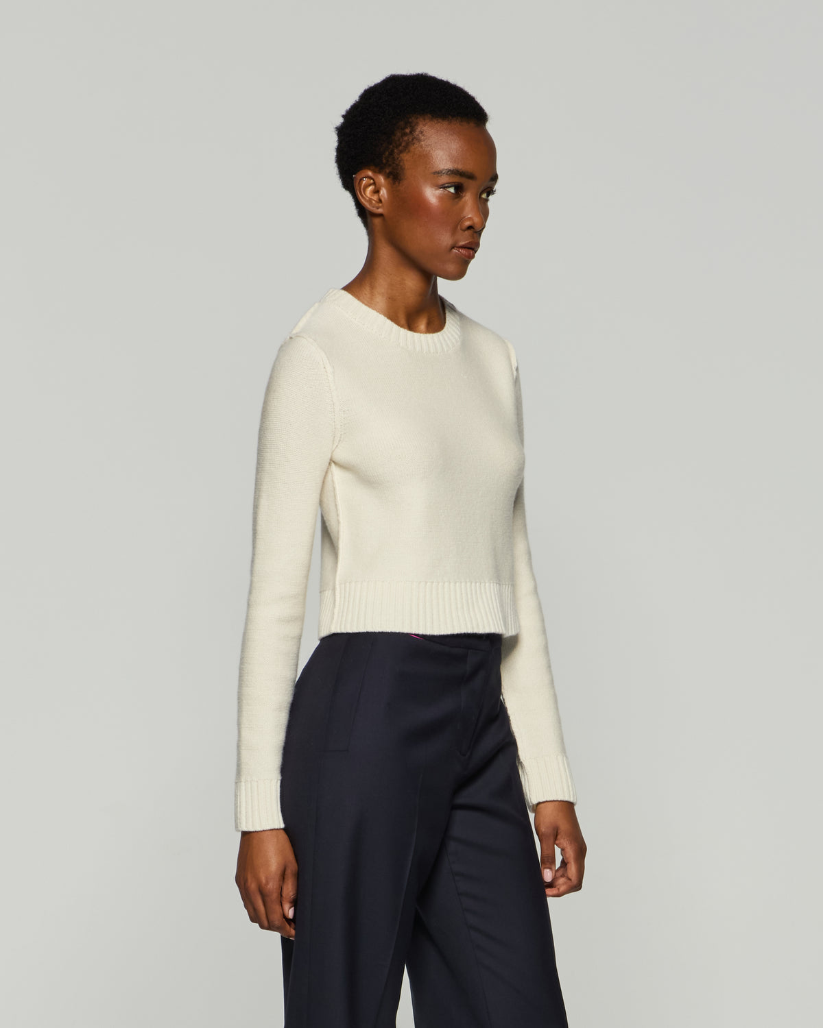 Round Neck Jumper - Cream