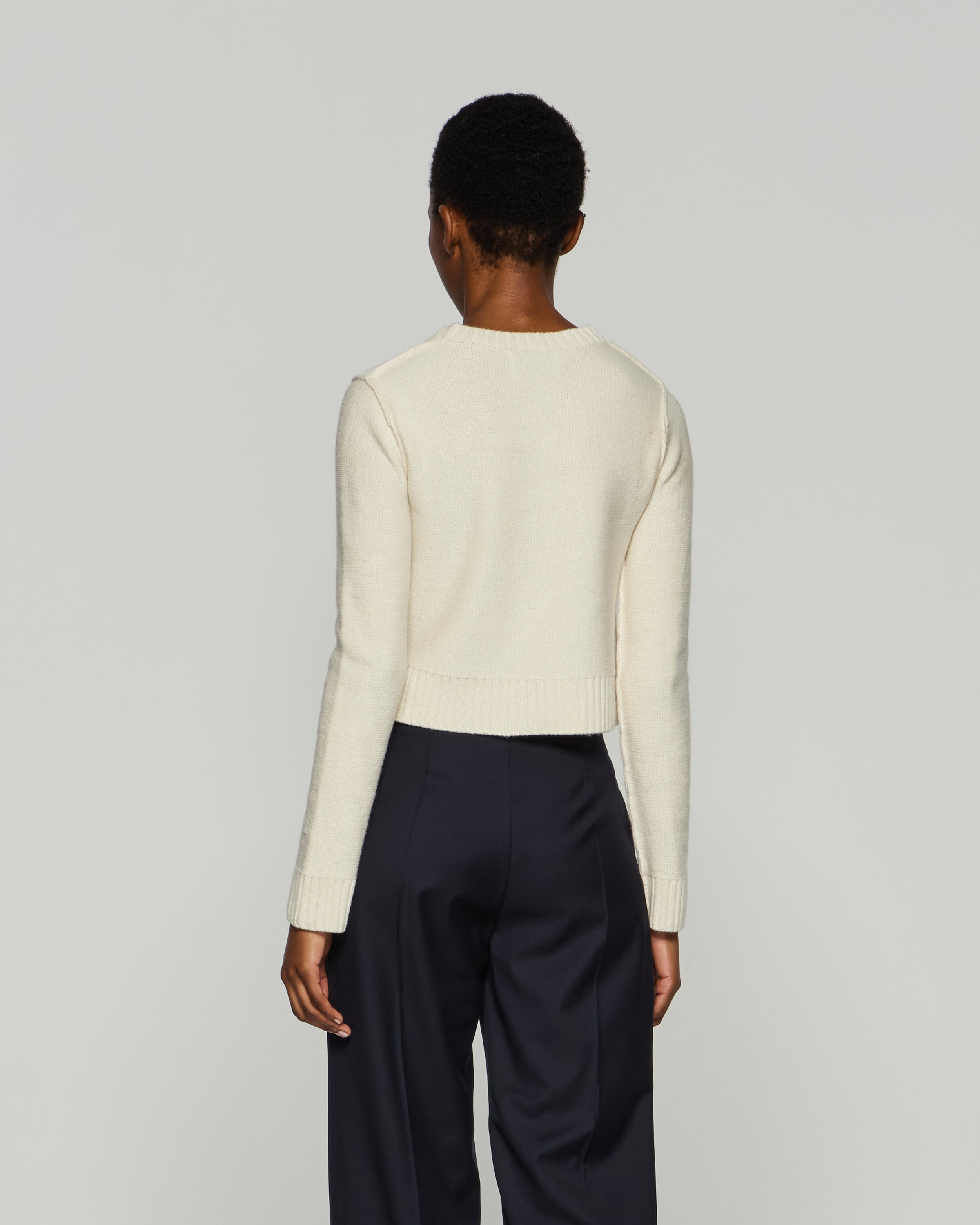 Round Neck Jumper - Cream