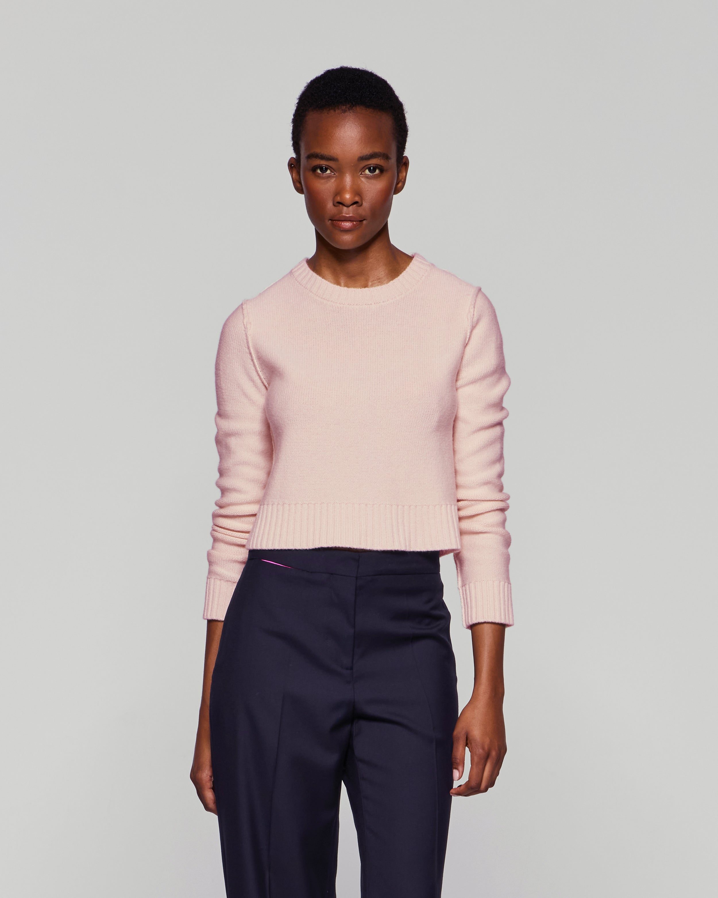 Round Neck Jumper - Pale Pink