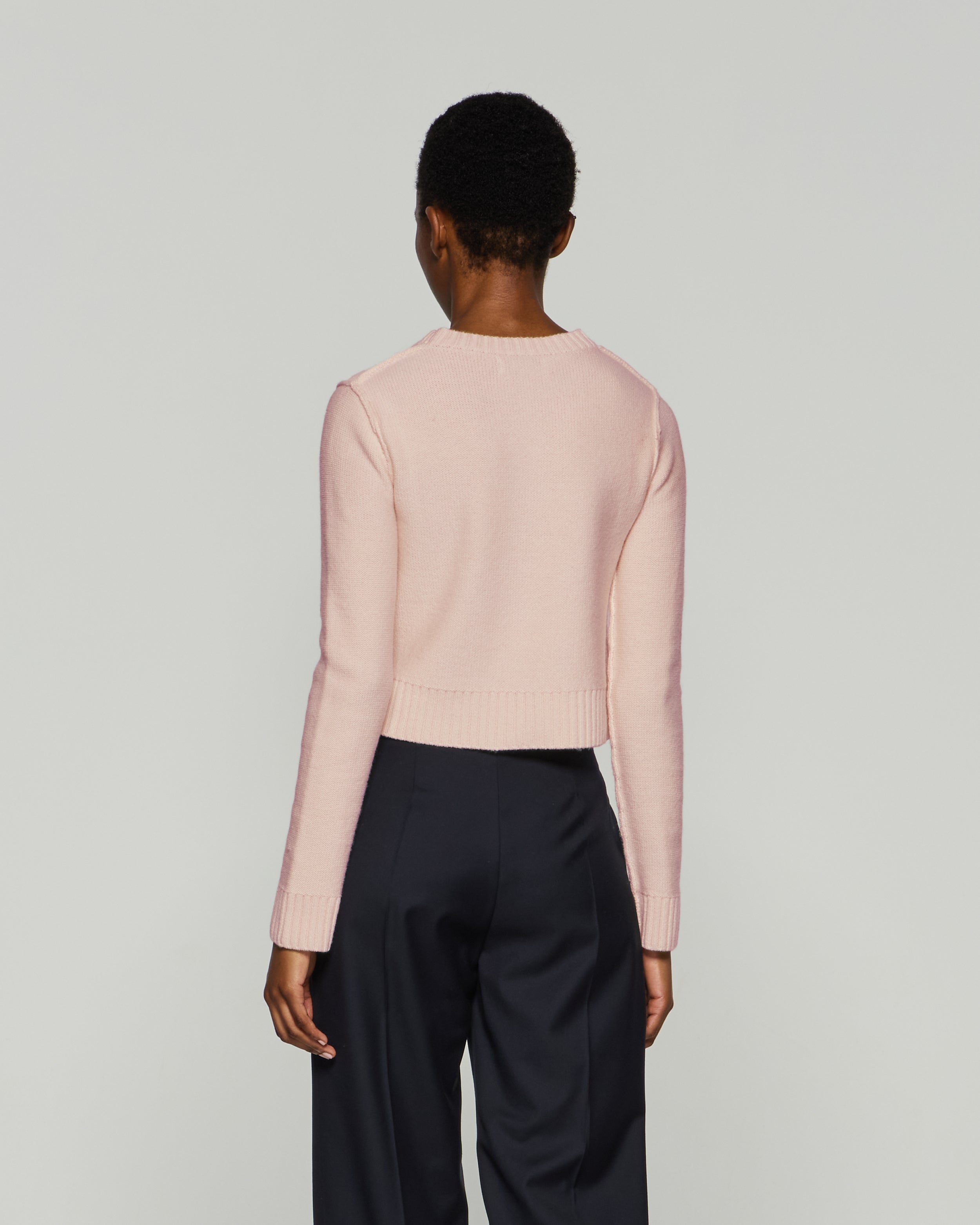 Round Neck Jumper - Pale Pink