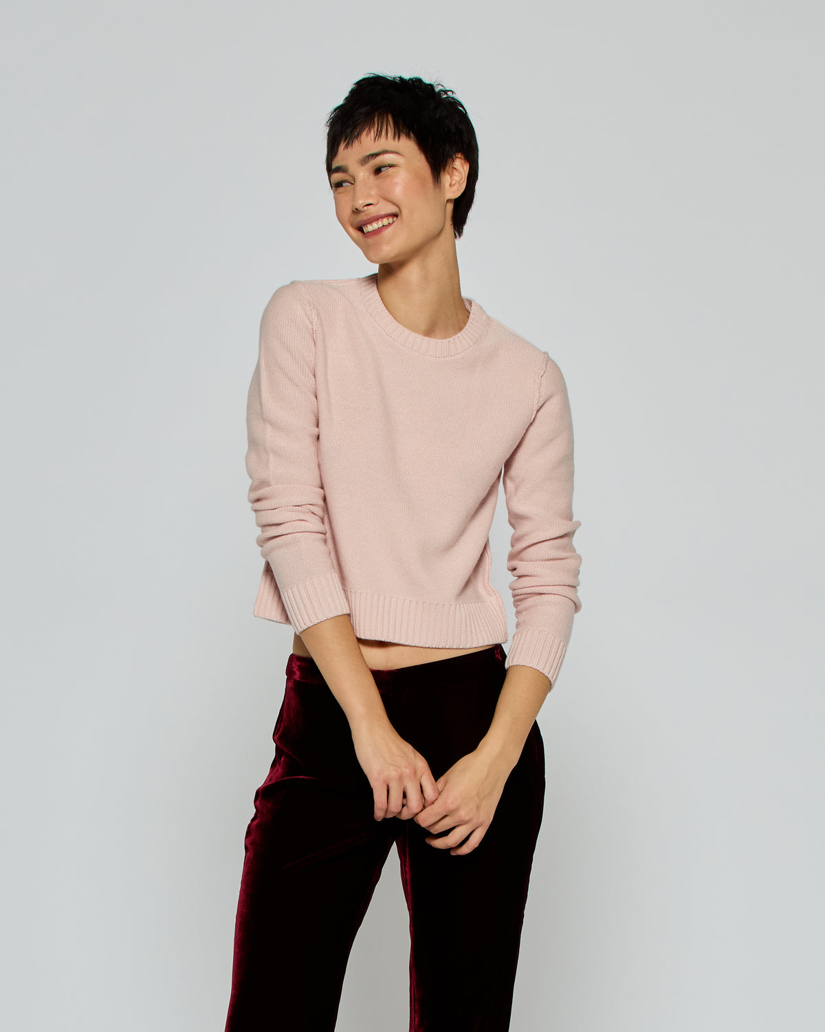 Round Neck Jumper - Pale Pink