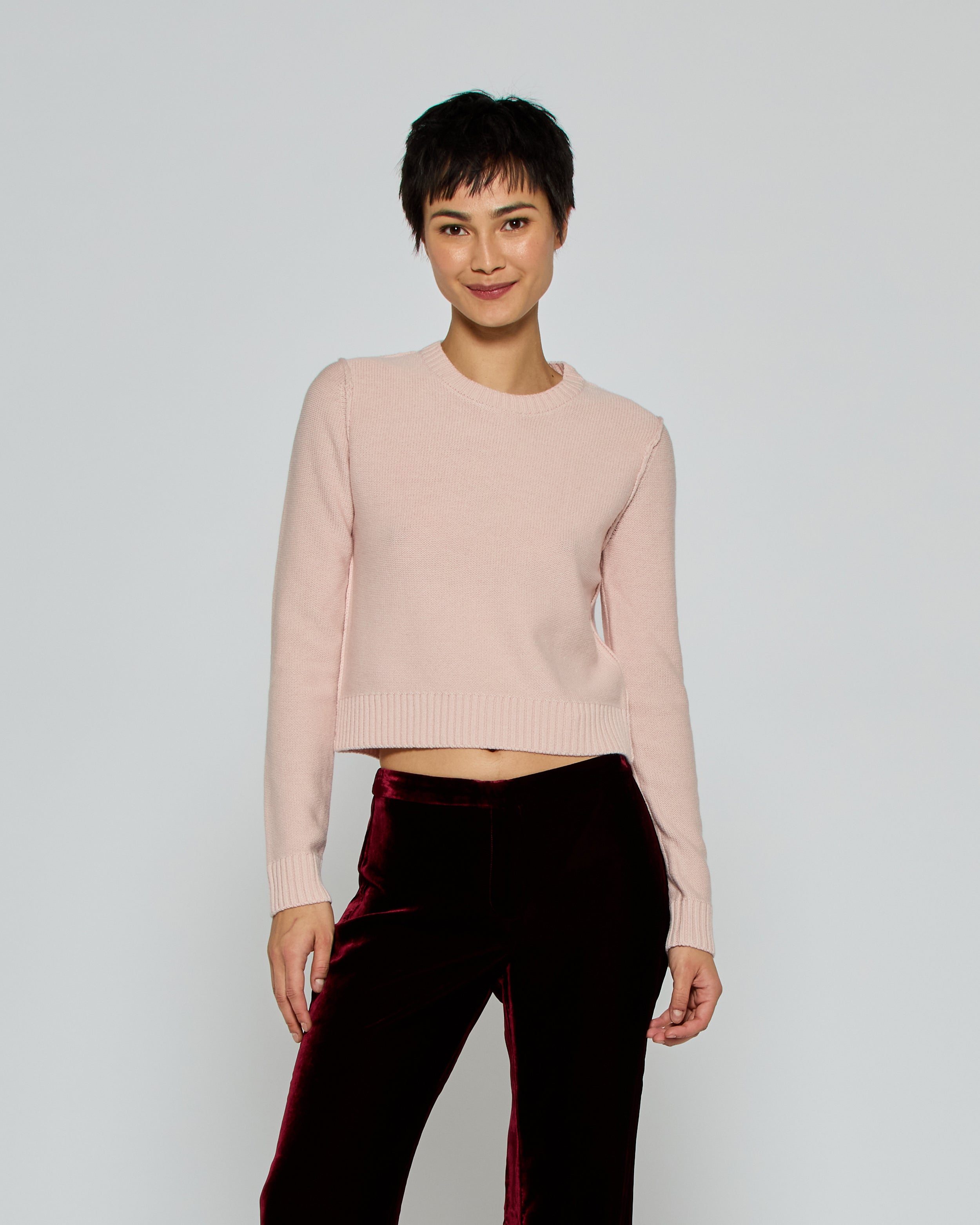 Round Neck Jumper - Pale Pink