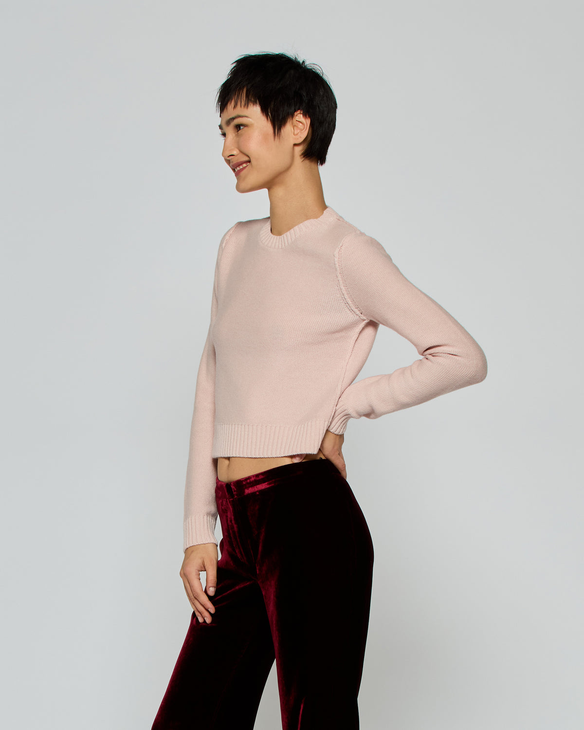 Round Neck Jumper - Pale Pink