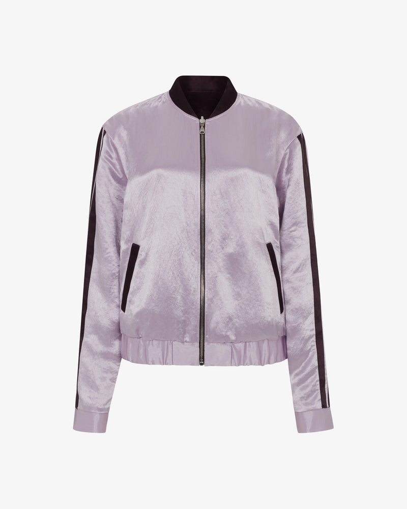 Satin Reversible Bomber Jacket - Soft Lilac/Maroon picture #2