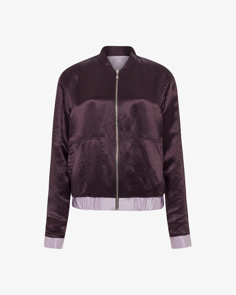 Satin Reversible Bomber Jacket - Soft Lilac/Maroon picture #4