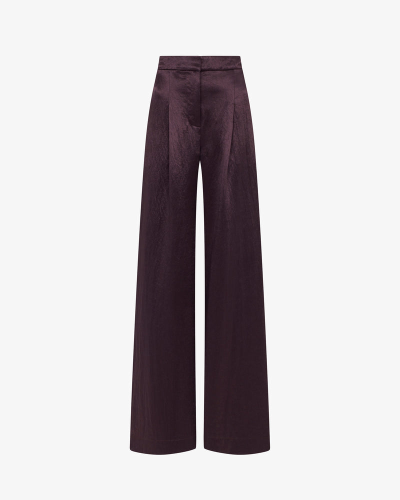 Satin Evening Trouser - Maroon picture #2