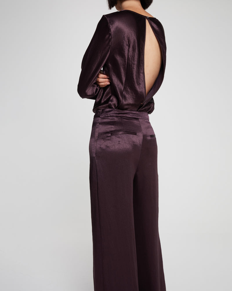 Satin Evening Trouser - Maroon picture #4