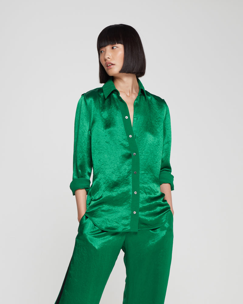 Satin Inside Out Shirt - Green picture #1