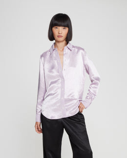 Satin Inside Out Shirt - Soft Lilac