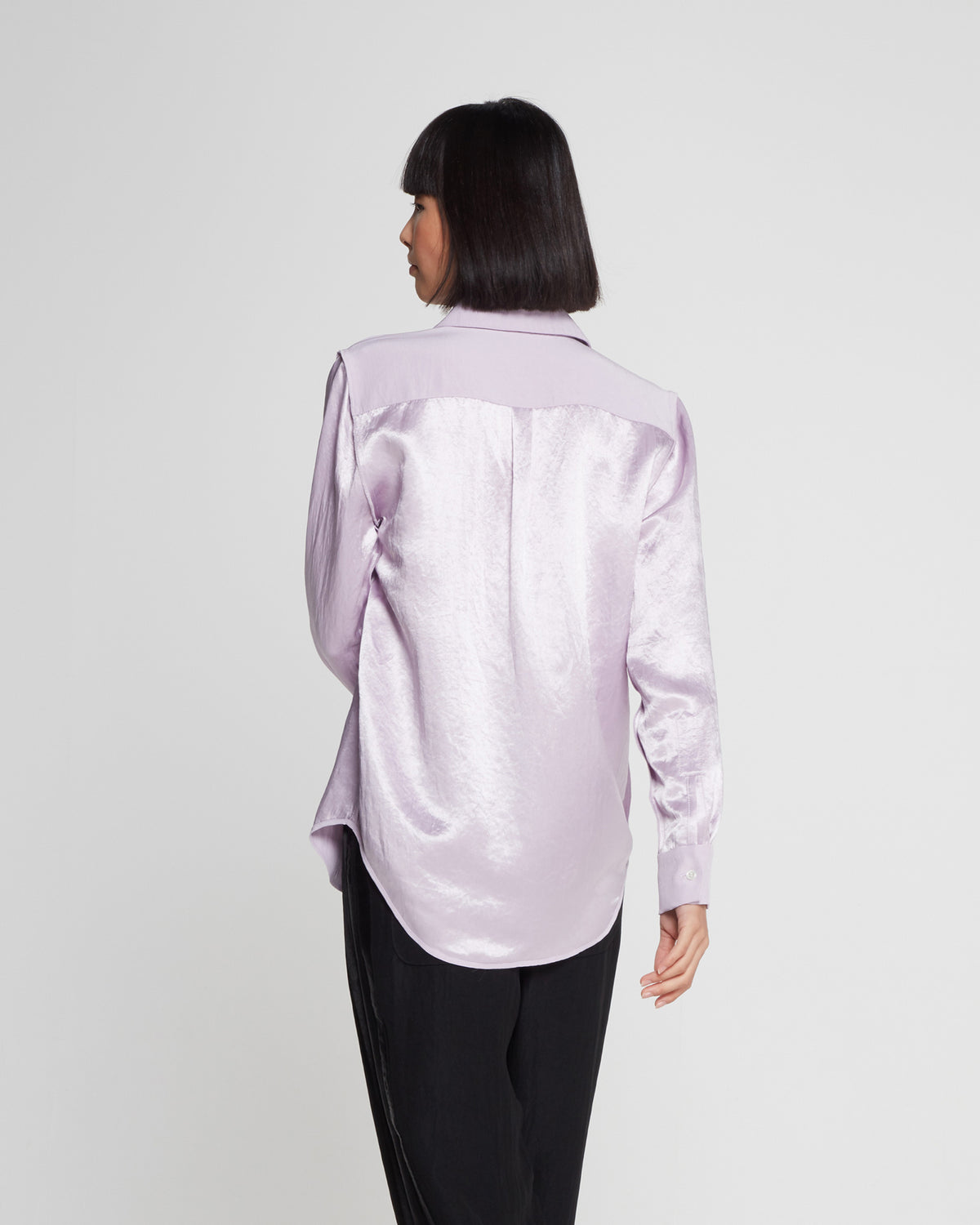 Satin Inside Out Shirt - Soft Lilac