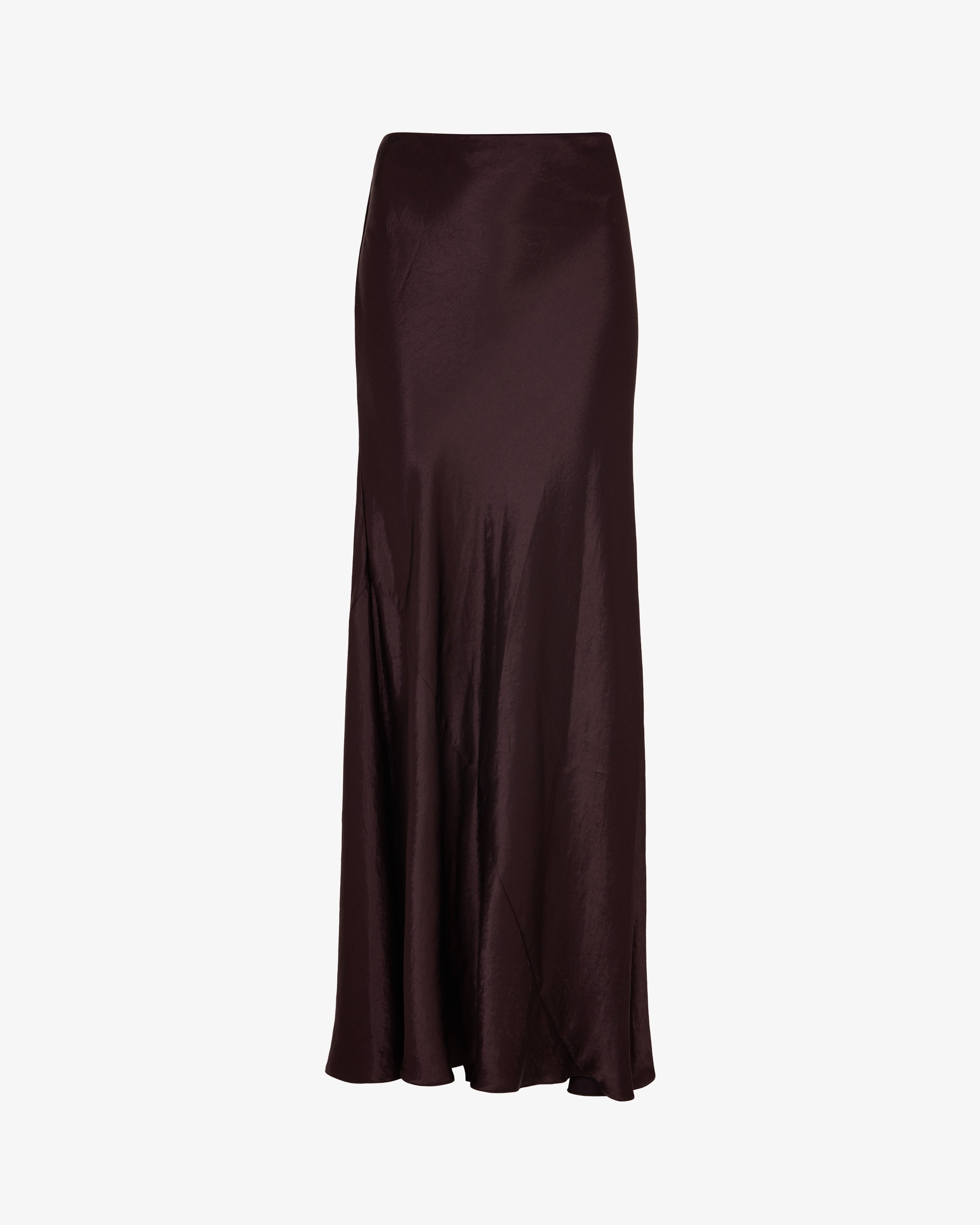 Maroon satin sale maxi skirt