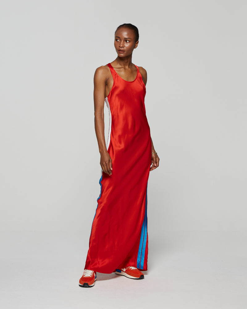 Satin Racer Tank Dress - Retro Red picture #3