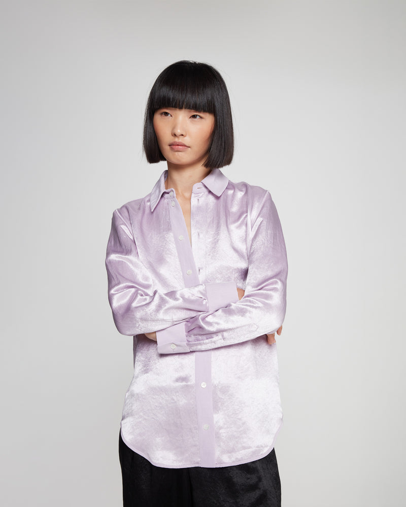 Satin Inside Out Shirt - Soft Lilac picture #3