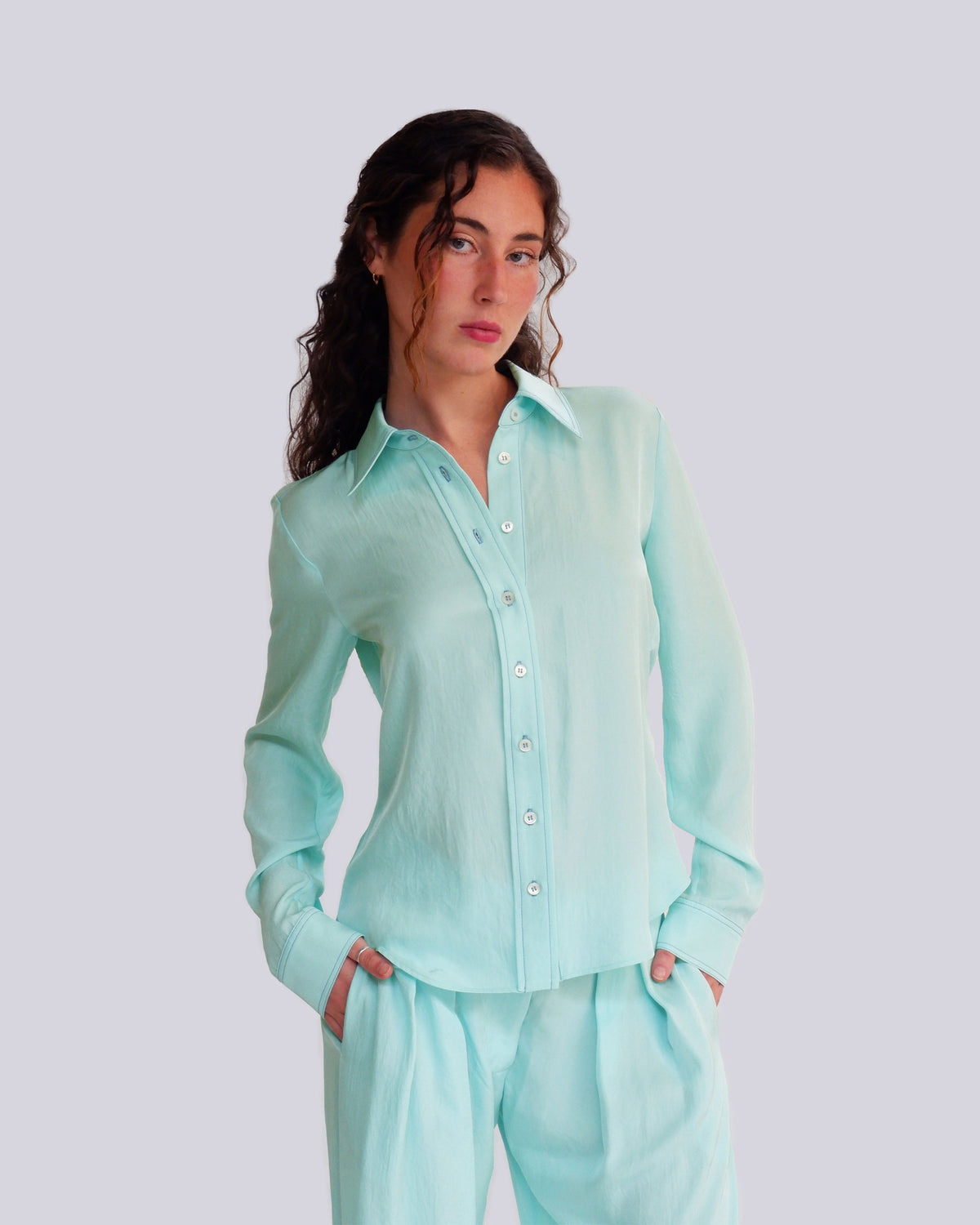 Serena Shirt - Bermuda Green