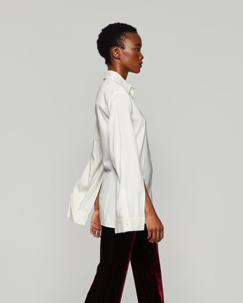 Silk Cape Sleeve Shirt - Cream picture #4