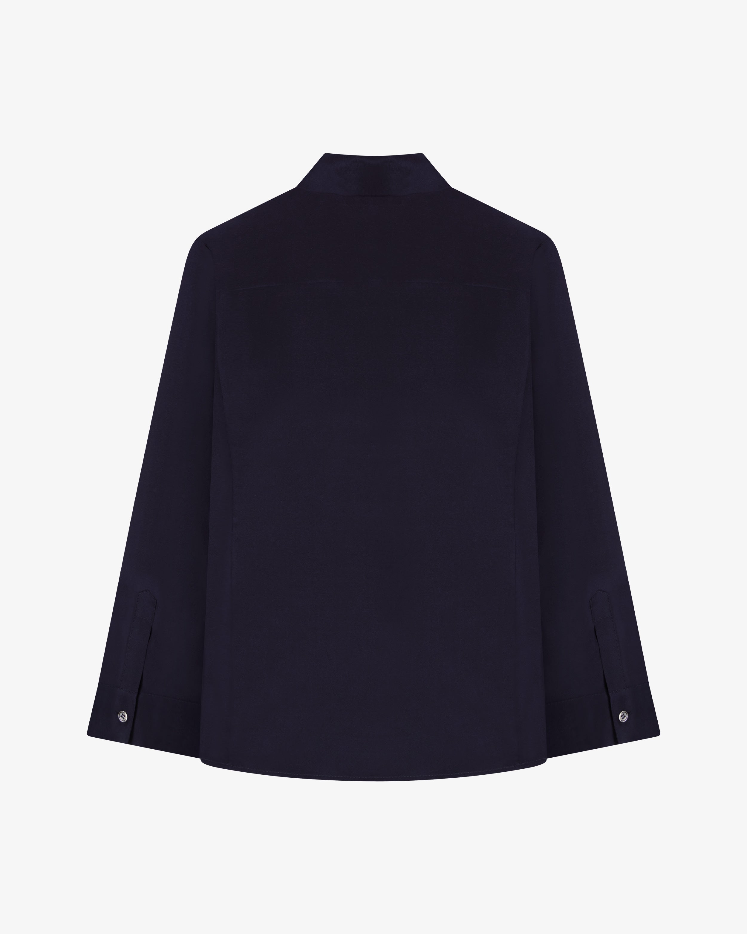 Silk Cape Sleeve Shirt - Midnight Navy