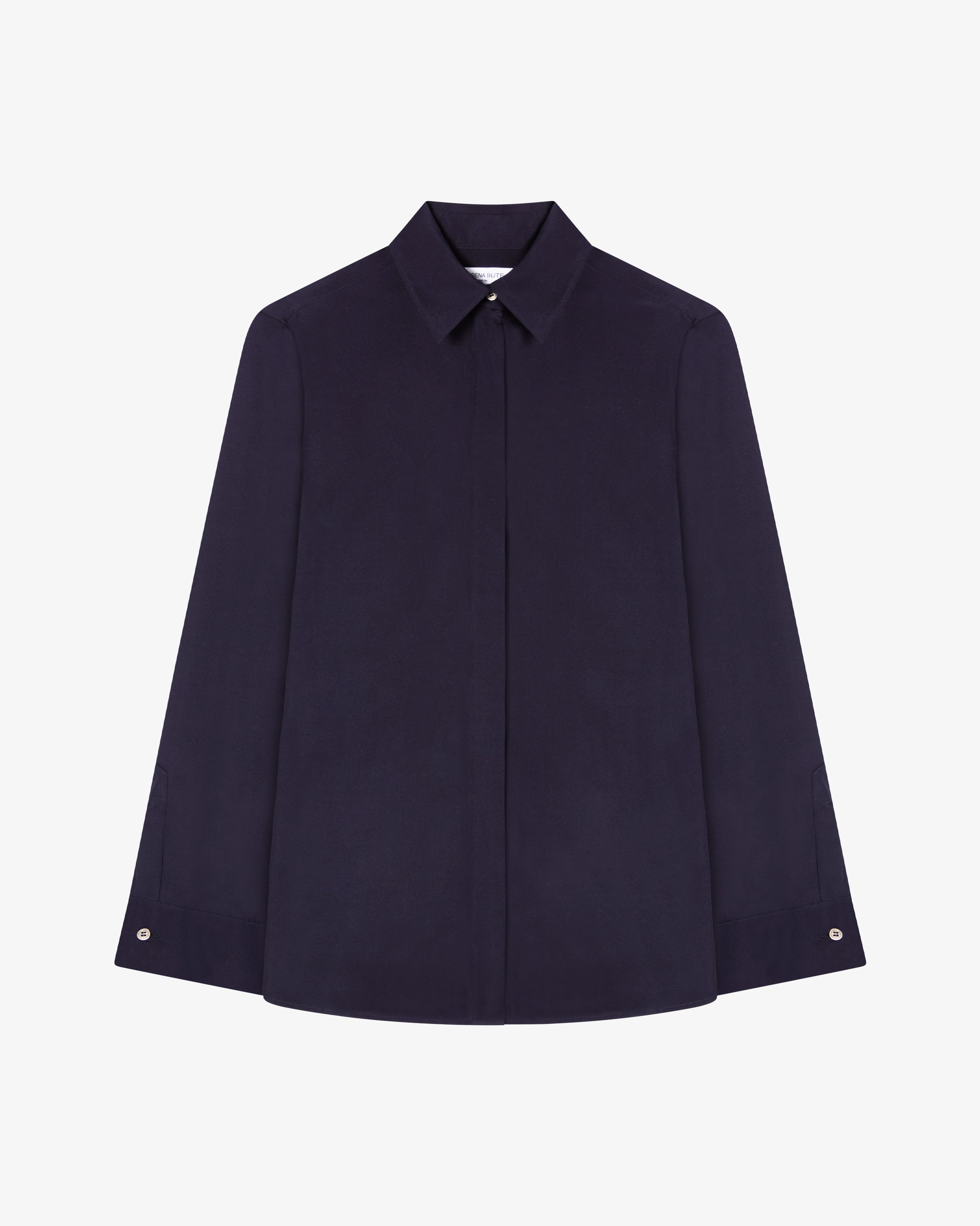 Silk Cape Sleeve Shirt - Midnight Navy