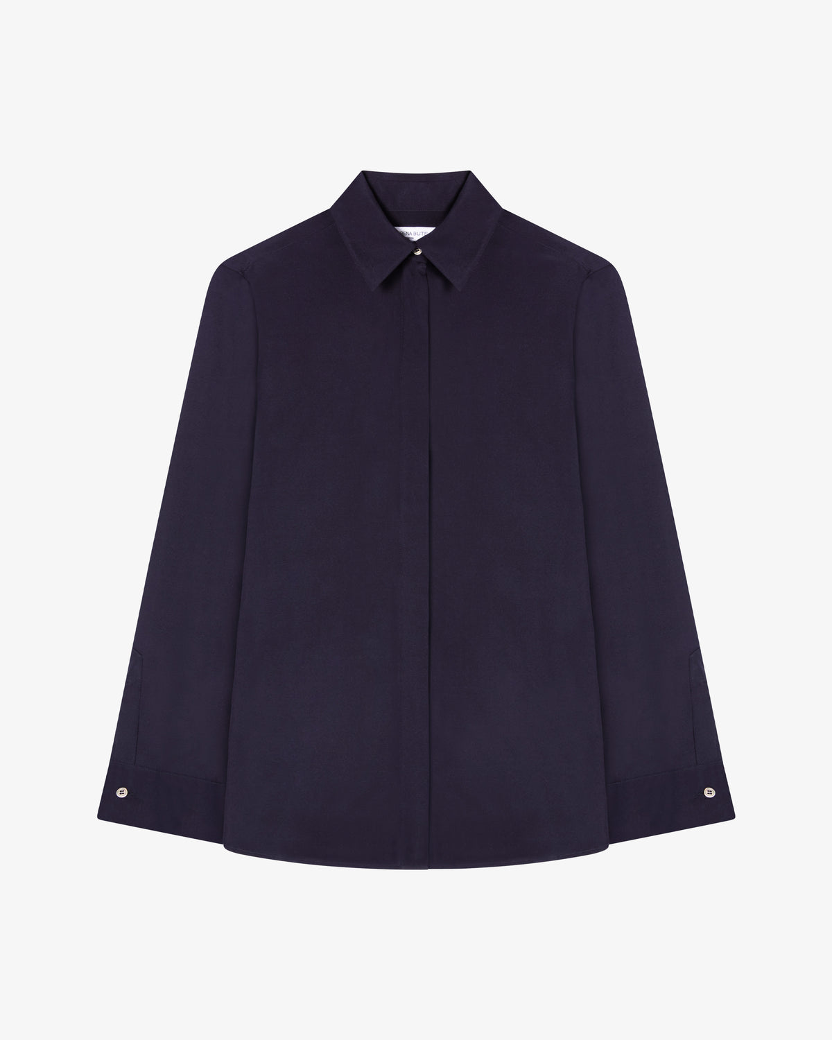 Silk Cape Sleeve Shirt - Midnight Navy