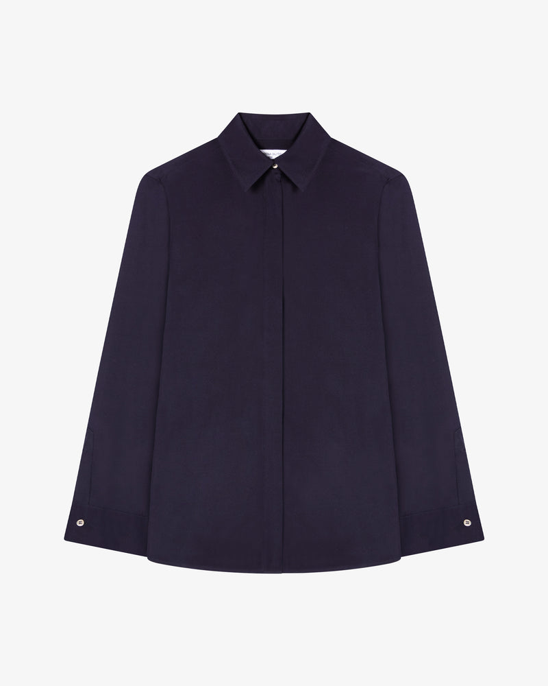 Silk Cape Sleeve Shirt - Midnight Navy picture #2