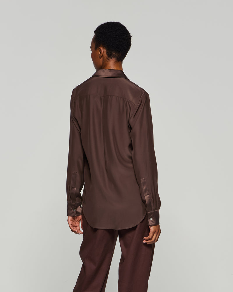 Silk Classic Shirt - Chocolate Brown picture #4