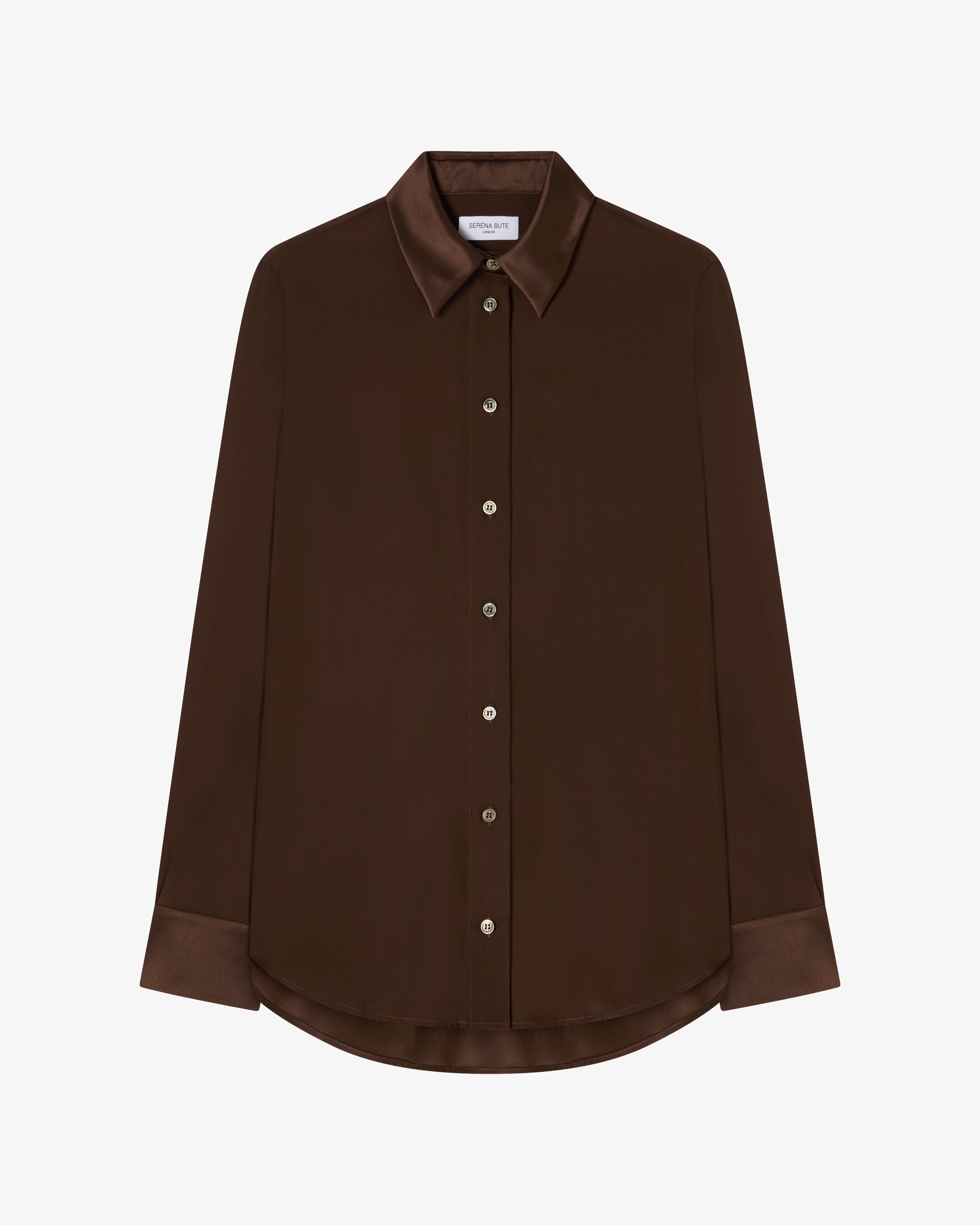 Silk Classic Shirt - Chocolate Brown