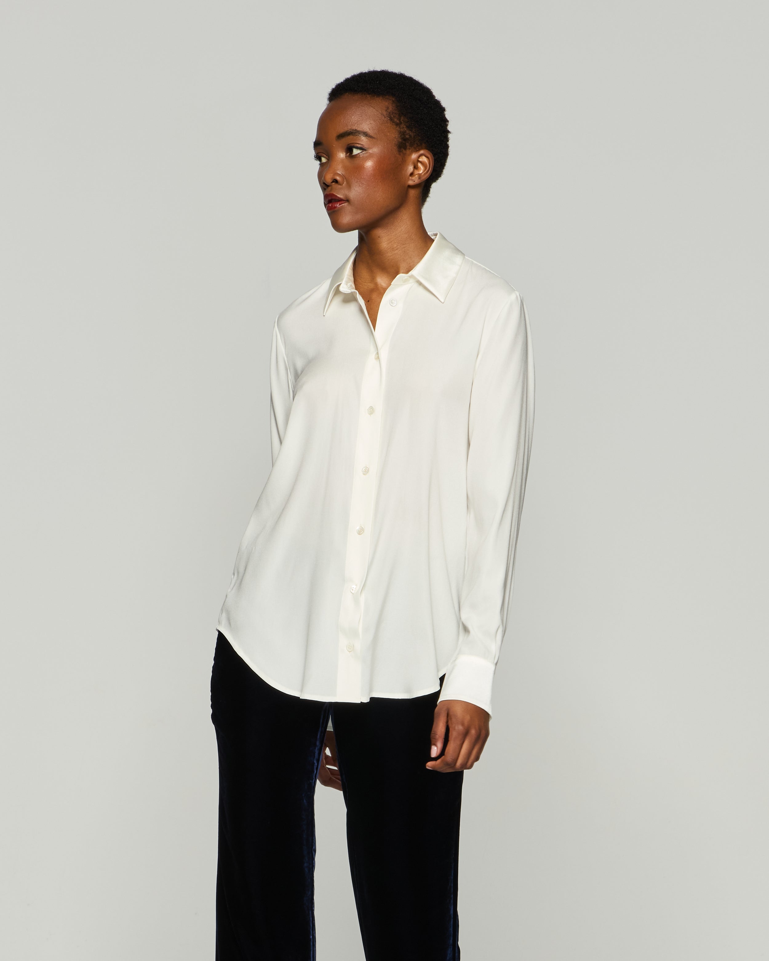 Silk Classic Shirt - Cream