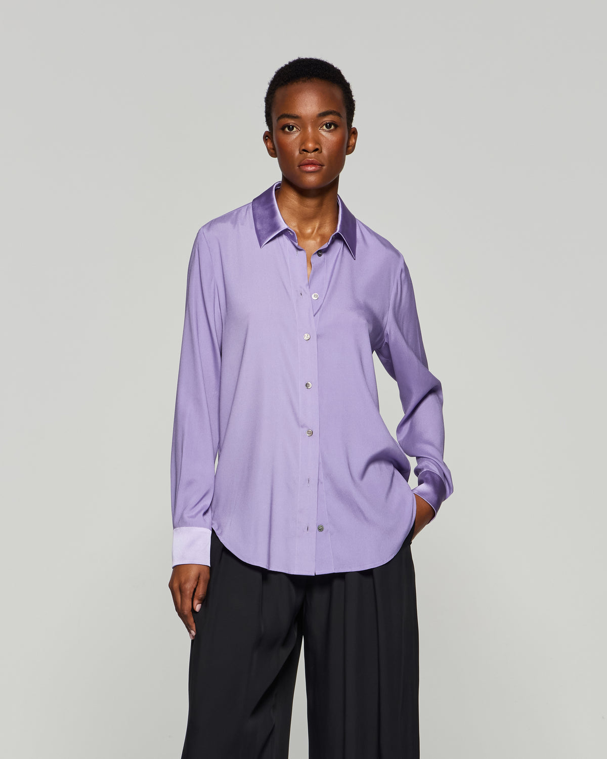 Silk Classic Shirt - Lilac